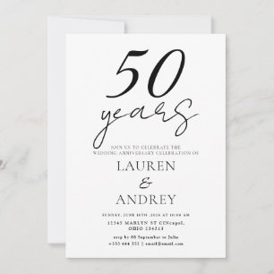 Minimale 50. Hochzeitstag-Einladung Einladung