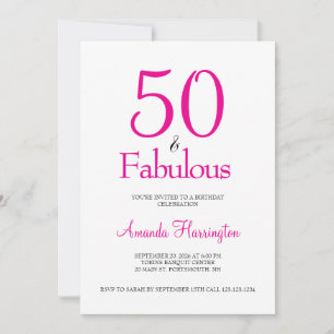Minimale 50 und fantastische 50. Geburtstagsfeier Einladung