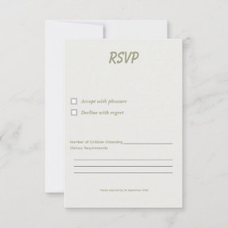 Minimale Abschluss-RSVP-Karte Vorlage