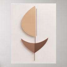 Minimale abstrakte braune Boho zeitgenössische AI-