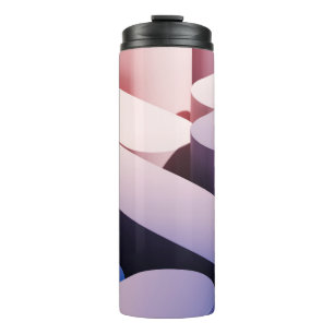 Minimale abstrakte Mockup-Hintergrund. Blau und Ro Thermosbecher