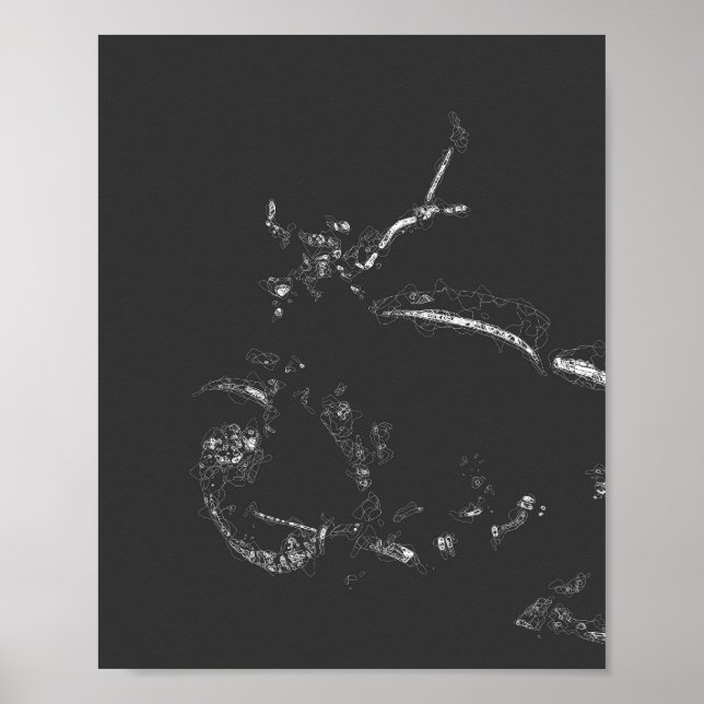 Minimale abstrakte Motorradlinie Poster (Vorne)