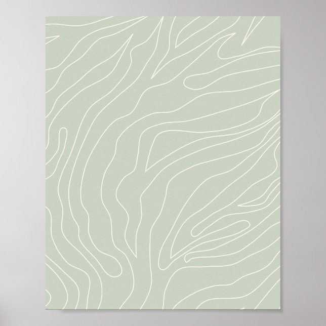 Minimale Abstrakte Sage Green Poster (Vorne)