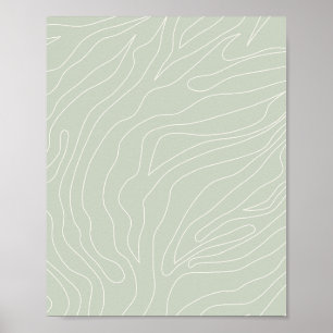Minimale abstrakte Salbeigrün Poster