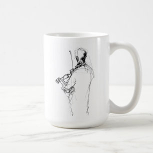 Minimale Abstrakte Violin Player Sketch Kaffeetasse