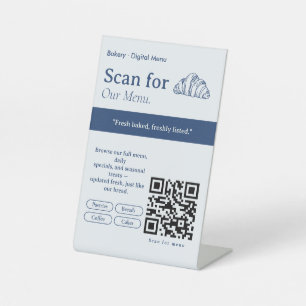 Minimale Abtastung für Menü-QR-Code-Schild Digit Sockelschild
