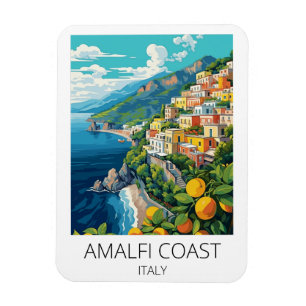 Minimale Amalfi-Küste Italien Vintage-Reise Magnet