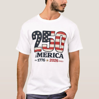 Minimale America 250 Flagge Patriotisch 1776–2026 T-Shirt