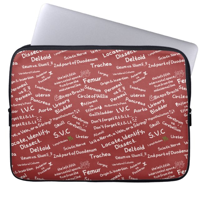 Minimale Anatomische Kritzelmuster Medizin Laptop Laptopschutzhülle (Vorderseite)