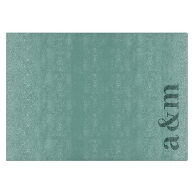 Minimale Anfangsbuchstaben-Monogramm Türkisblau Schneidebrett (Vorderseite)