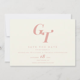 Minimale Anfangswerte | Moderne Pfirsichkorallenho Save The Date