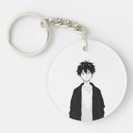Minimale Anime-Jungen-Acryl-Schlüsselanhänger Schlüsselanhänger
