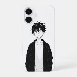 Minimale Anime-Jungen-Handyhülle iPhone 16 Hülle