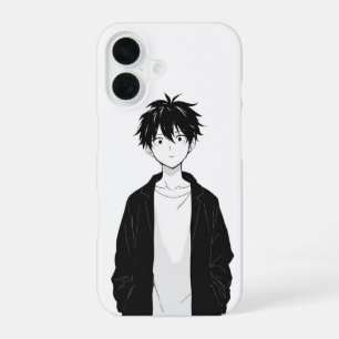 Minimale Anime-Jungen-Handyhülle iPhone 16 Hülle