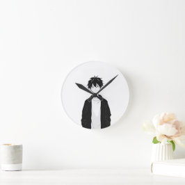 Minimale Anime-Jungen-Wanduhr Runde Wanduhr