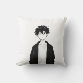 Minimale Anime-Jungen-Wurfkissen Kissen