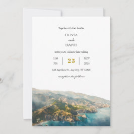 Minimale Aquamarine Ocean Coastal Mountain Beach H Einladung