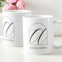 Minimale Arch Black Schrift Initiale A Namensmonog