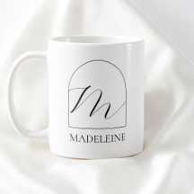 Minimale Arch Black Schrift Initiale M Namensmonog