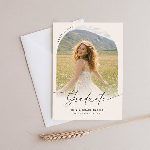 Minimale Arch-Fotos-Abschlussankündigung Postkarte