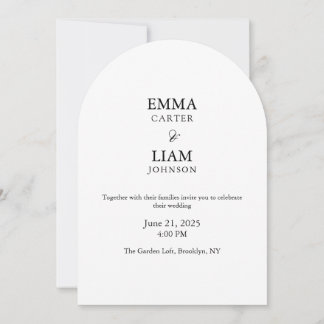 Minimale Arch-Hochzeitseinladung Editierbar Elegan Einladung
