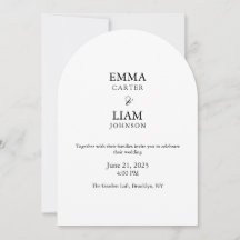 Minimale Arch-Hochzeitseinladung Editierbar Elegan