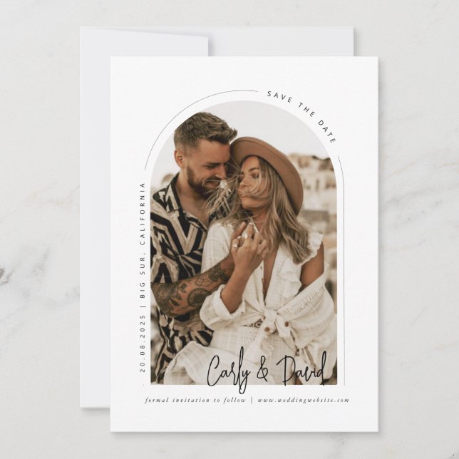Minimale Arch Save the Date Einladung (Vorderseite)