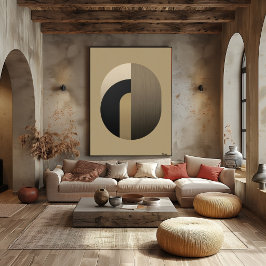 Minimale Art Deco Bogenwandkunst | Luxuriöses Gold Poster