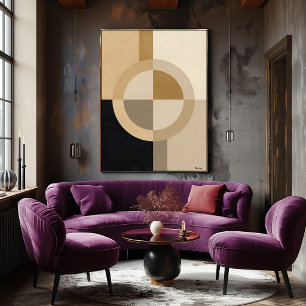Minimale Art Deco-Geometrie Kreis – Luxuriös Neutr Poster