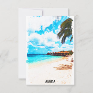 Minimale Aruba-Karibikinsel-Ferien Karte