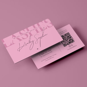 Minimale Ästhetik Pink Pastell Wimpern Tech Schönh Visitenkarte