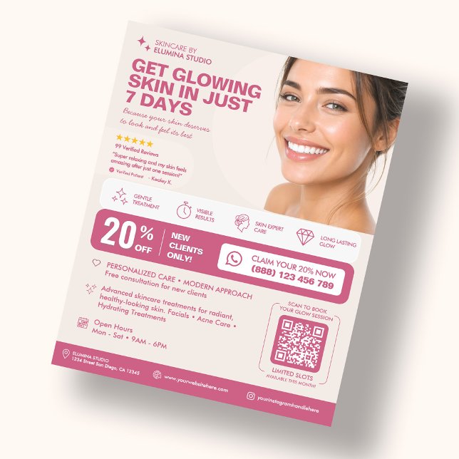 Minimale Ästhetikstudio Pink Sand Flyer (Minimal Esthetician Esthetic Studio Pink Sand Flyer
)