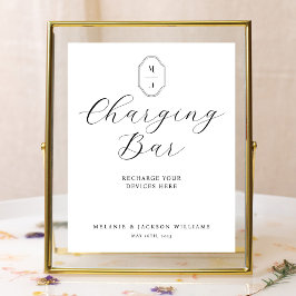 Minimale Aufladung für Bar Elegantes Skript & Mono Poster