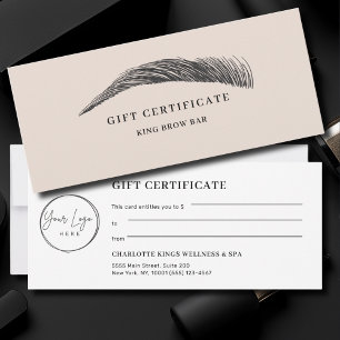 Minimale Augenbrauen-Logo-Geschenkkarte