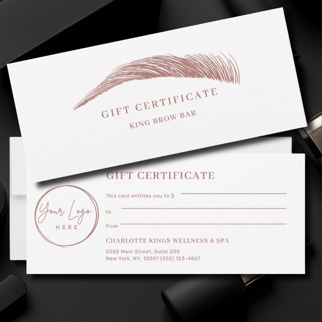 Minimale Augenbrauen-Logo-Geschenkkarte (Minimal Eyebrow Custom Logo Gift Certificate)
