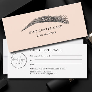 Minimale Augenbrauen-Logo-Geschenkkarte