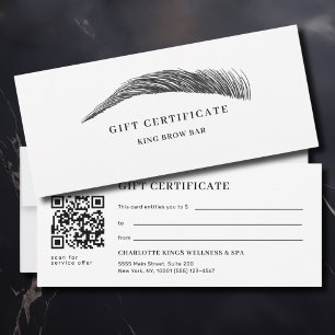 Minimale Augenbrauen-Salon QR-Code-Geschenkkarte