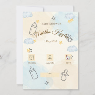 Minimale Babyparty-Einladung Einladung