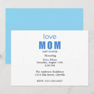 Minimale Babyshower-Einladung für Jungen Ankündigung
