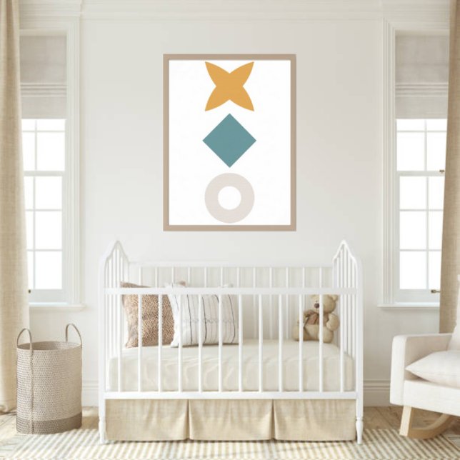 Minimale Bauhaus-Kinderzimmer-Wandkunst Poster (Neutral Bauhaus wall art for modern nurseries. Clean, warm, and timeless.)