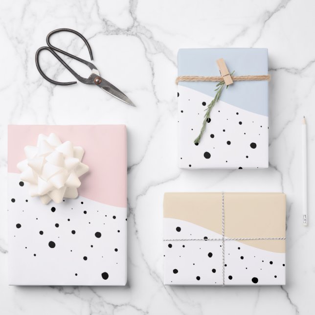 Minimale Bauweise mit Punkten Geschenkpapier Set (Vorderseite)