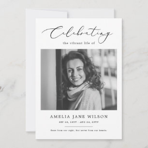 Minimale Beerdigung Gedenkfeier Foto Feier des Leb Einladung