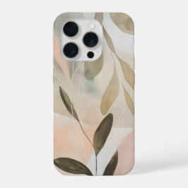 Minimale beige botanische Abstraktion mit weichen  iPhone 15 Pro Hülle