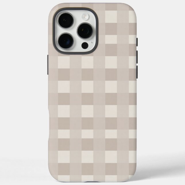 Minimale beige Schachbrettmuster Case-Mate iPhone Hülle (Rückseite)