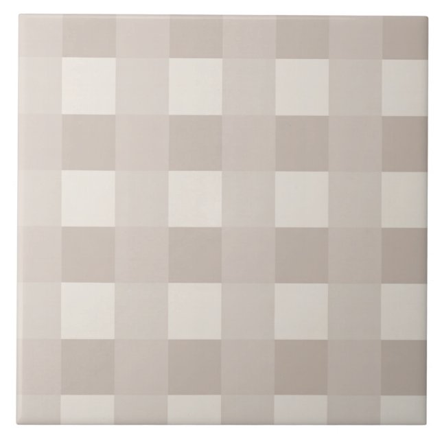 Minimale beige Schachbrettmuster Fliese (Vorderseite)