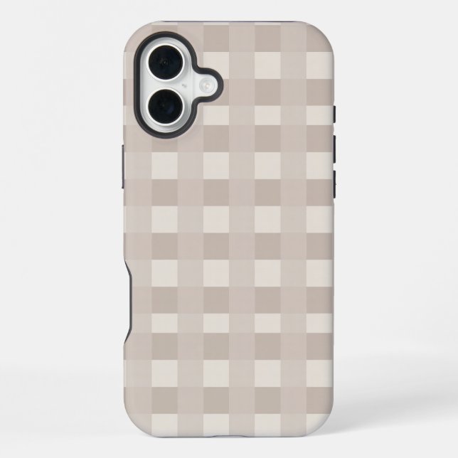 Minimale beige Schachbrettmuster iPhone Hülle (Rückseite)
