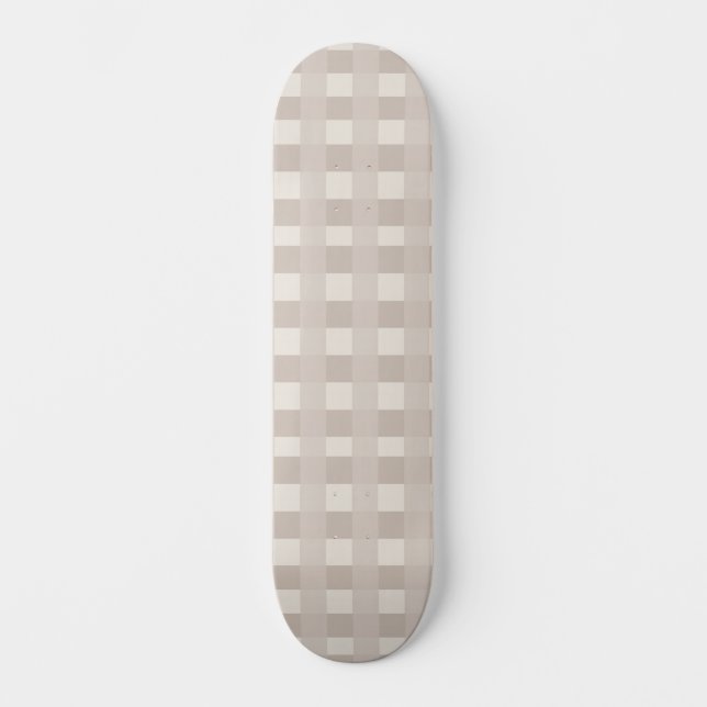 Minimale beige Schachbrettmuster Skateboard (Vorderseite)