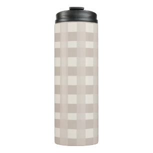 Minimale beige Schachbrettmuster Thermosbecher