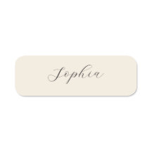 Minimale beige Schrift-Namensschilder