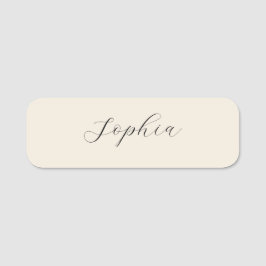 Minimale beige Schrift-Namensschilder  Namensschild